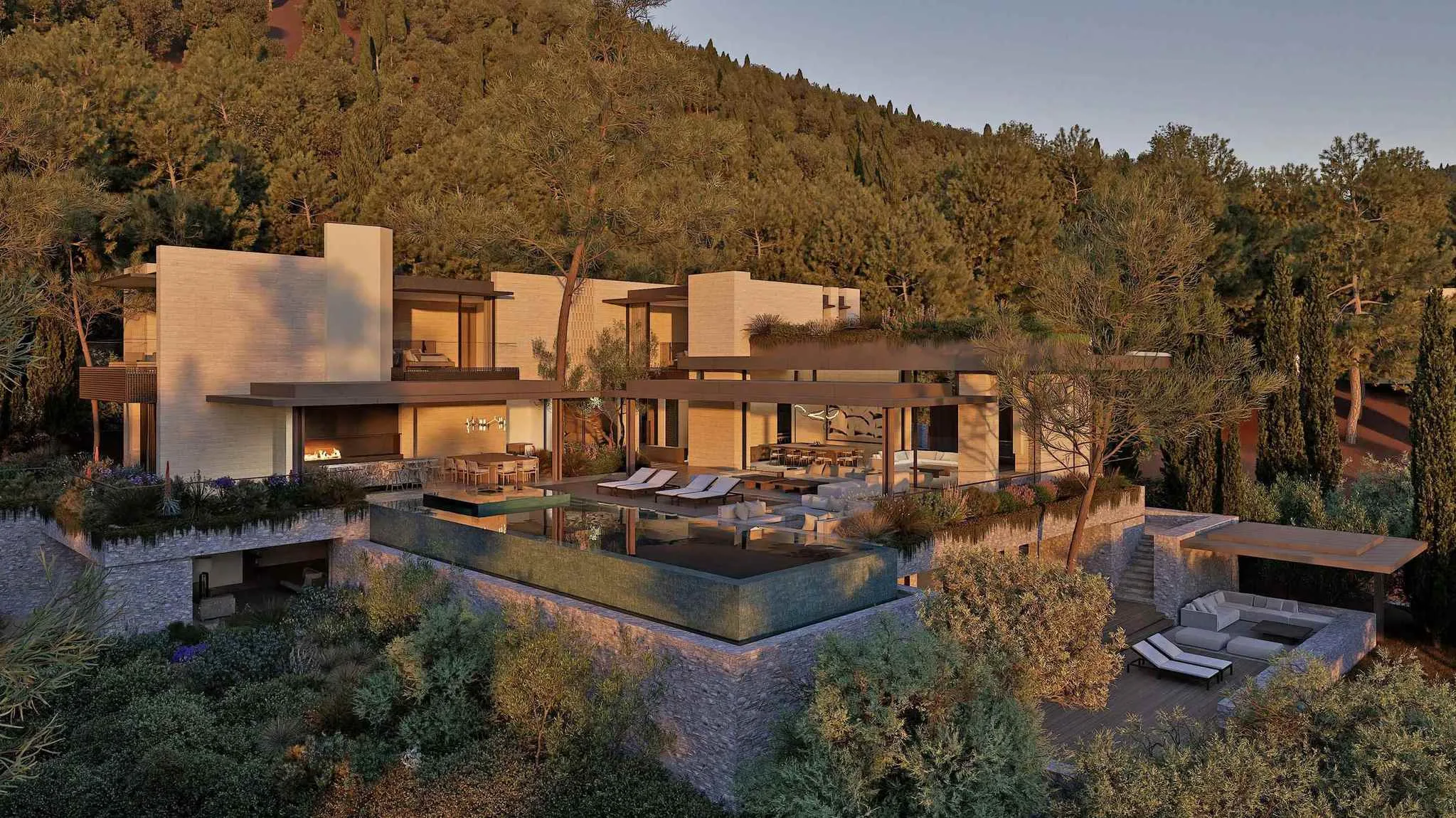 Aman Residences Bodrum orman villası ve havuz