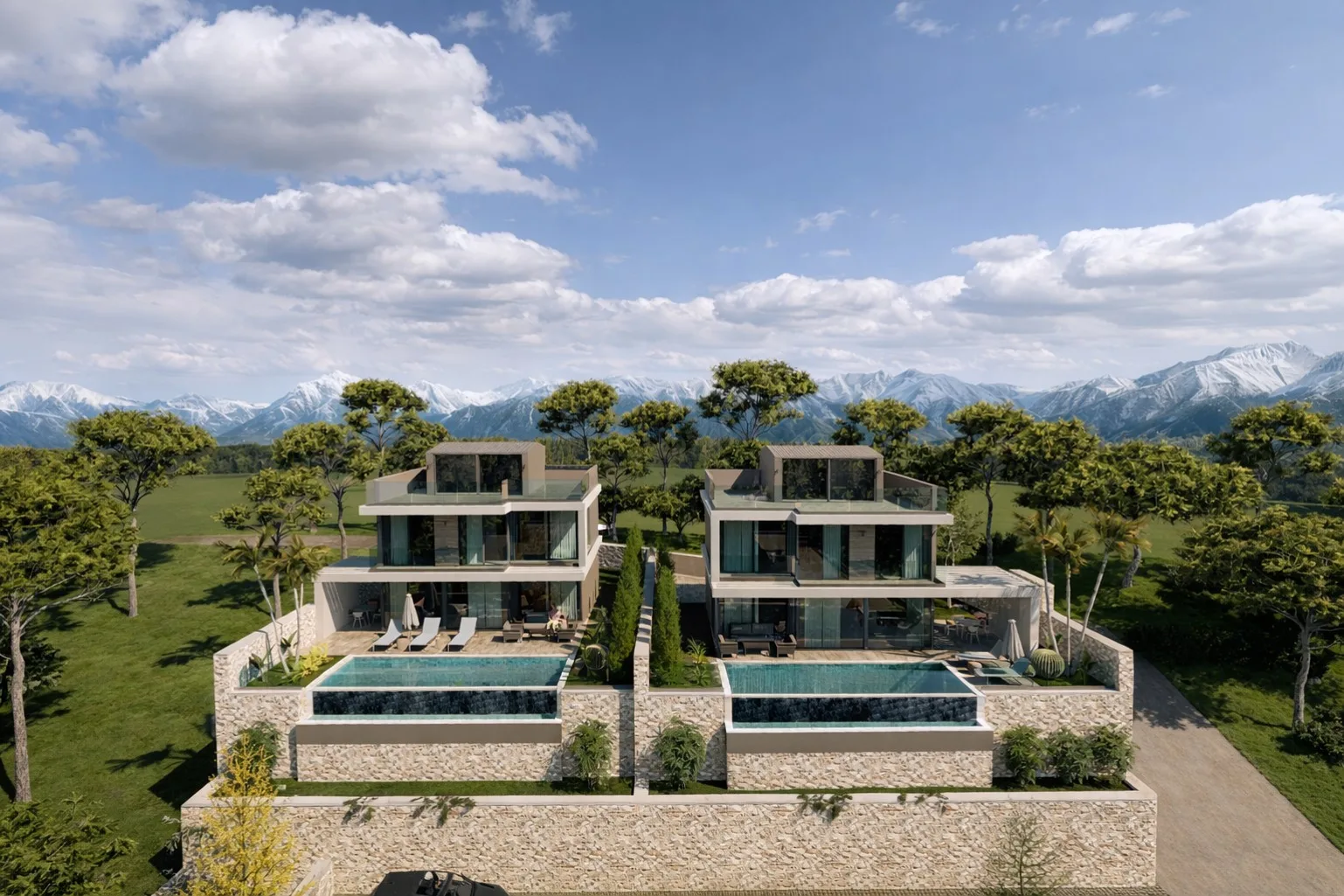 BaRiviera Villaları genel dış görünüm