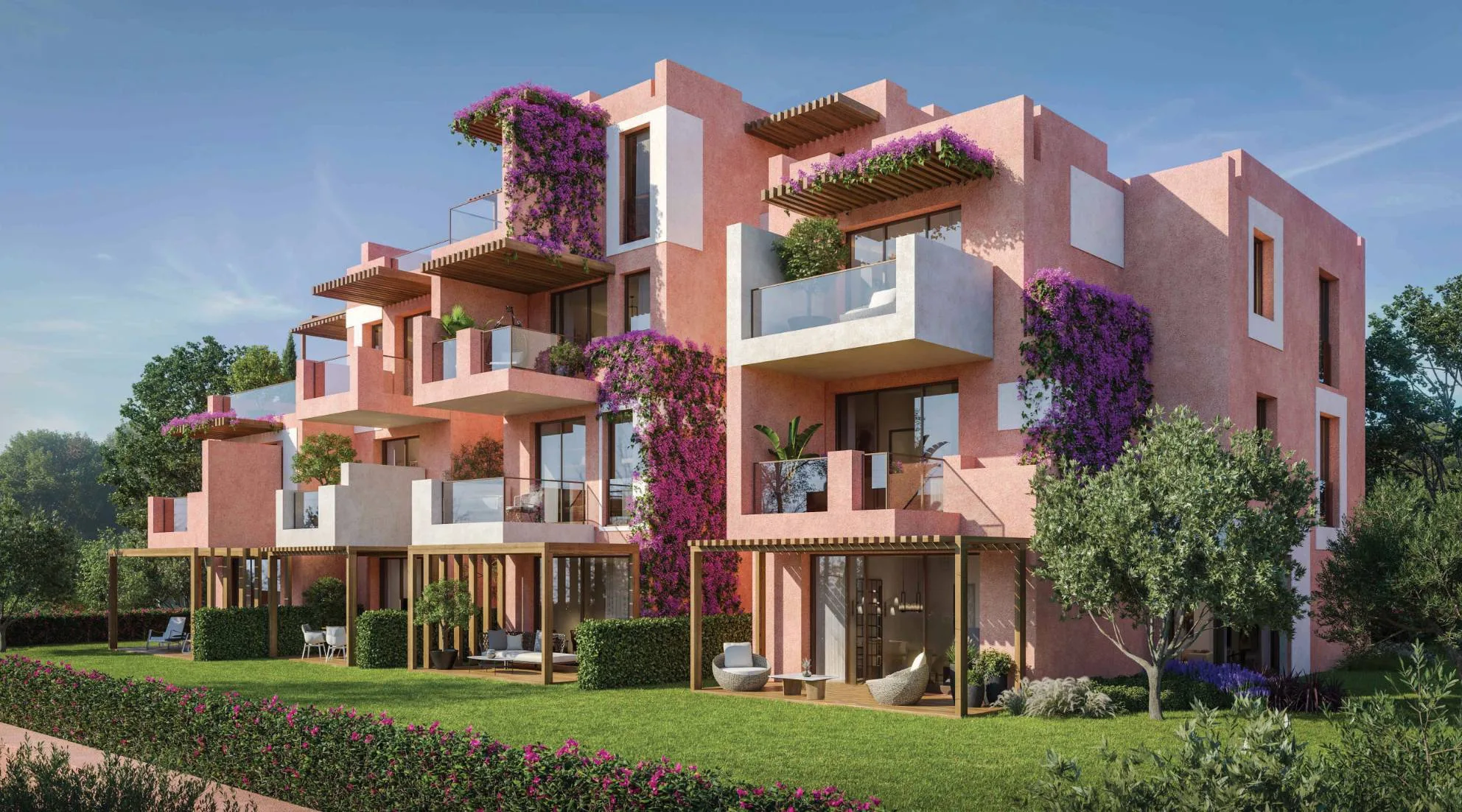 DAP Çeşme block facades and garden (render)