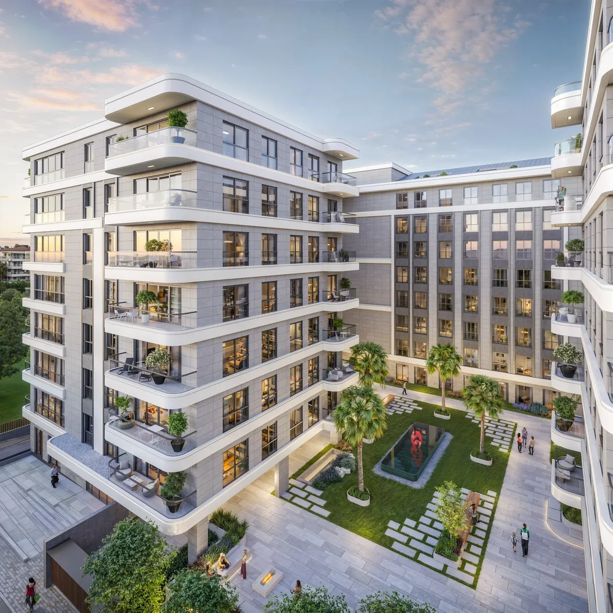 Ege Yapı Alsancak inner courtyard and landscaping