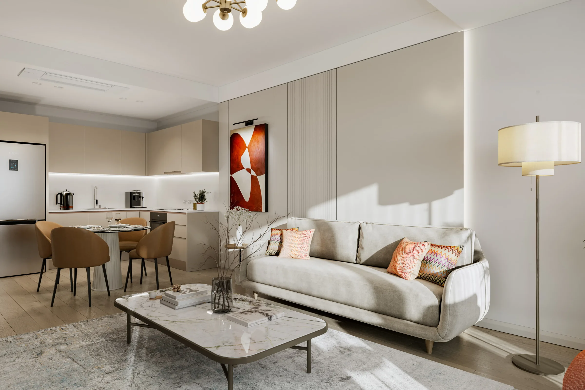 Ege Yapı Kordon İzmir salon ve mutfak