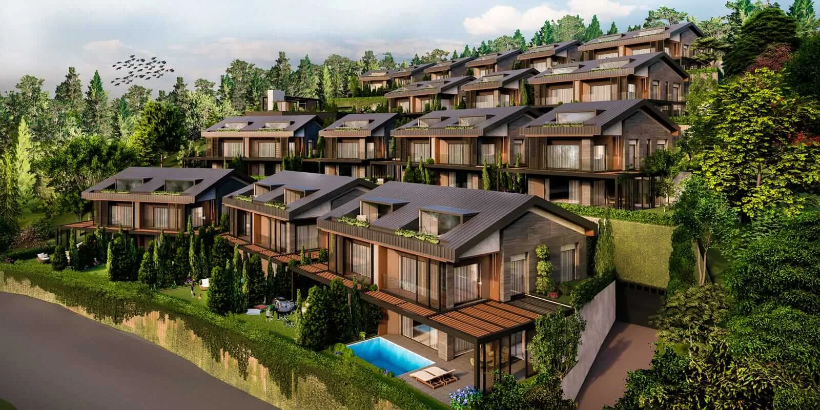 Flamingo Zekeriyaköy hillside villas