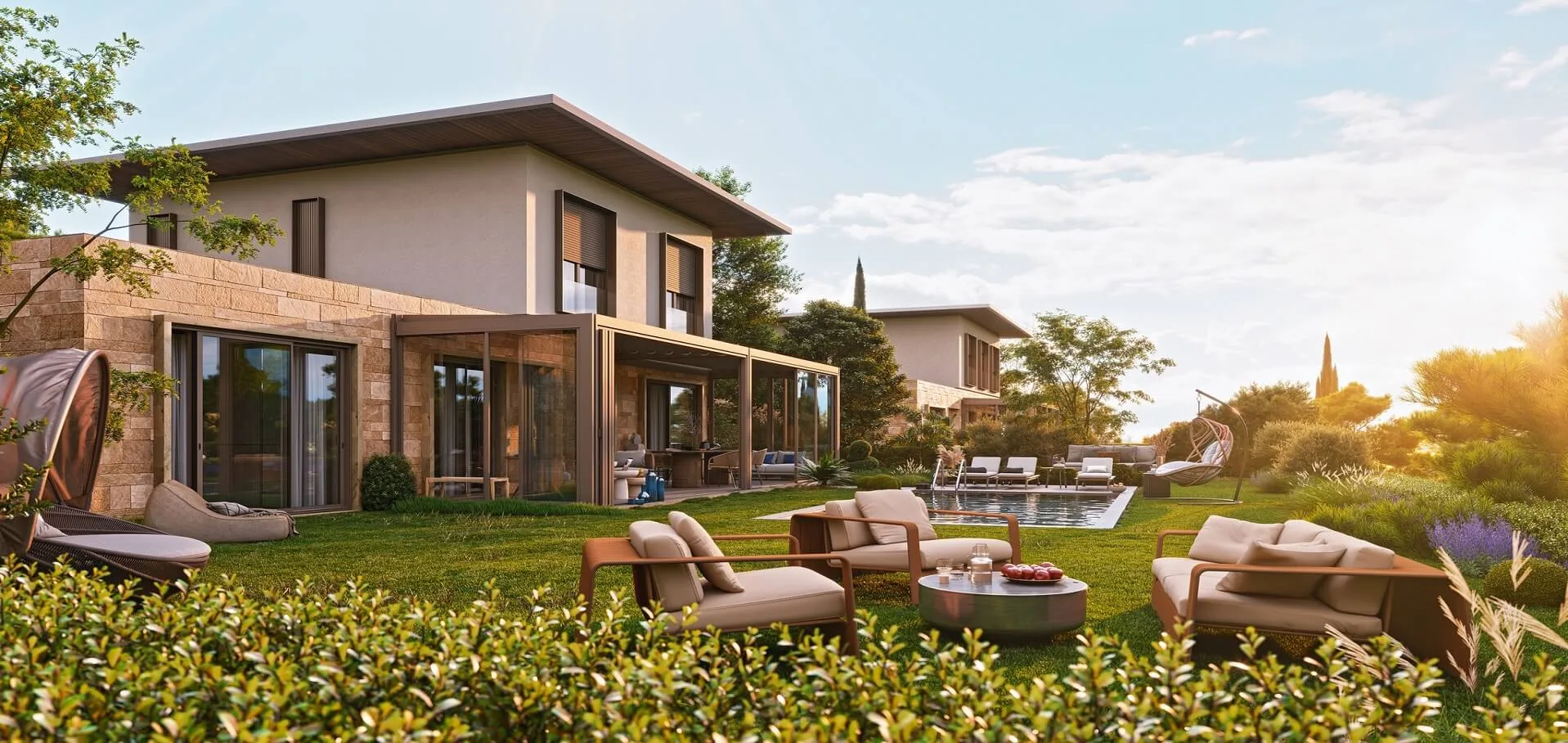 Folkart Country Urla villa with pool garden