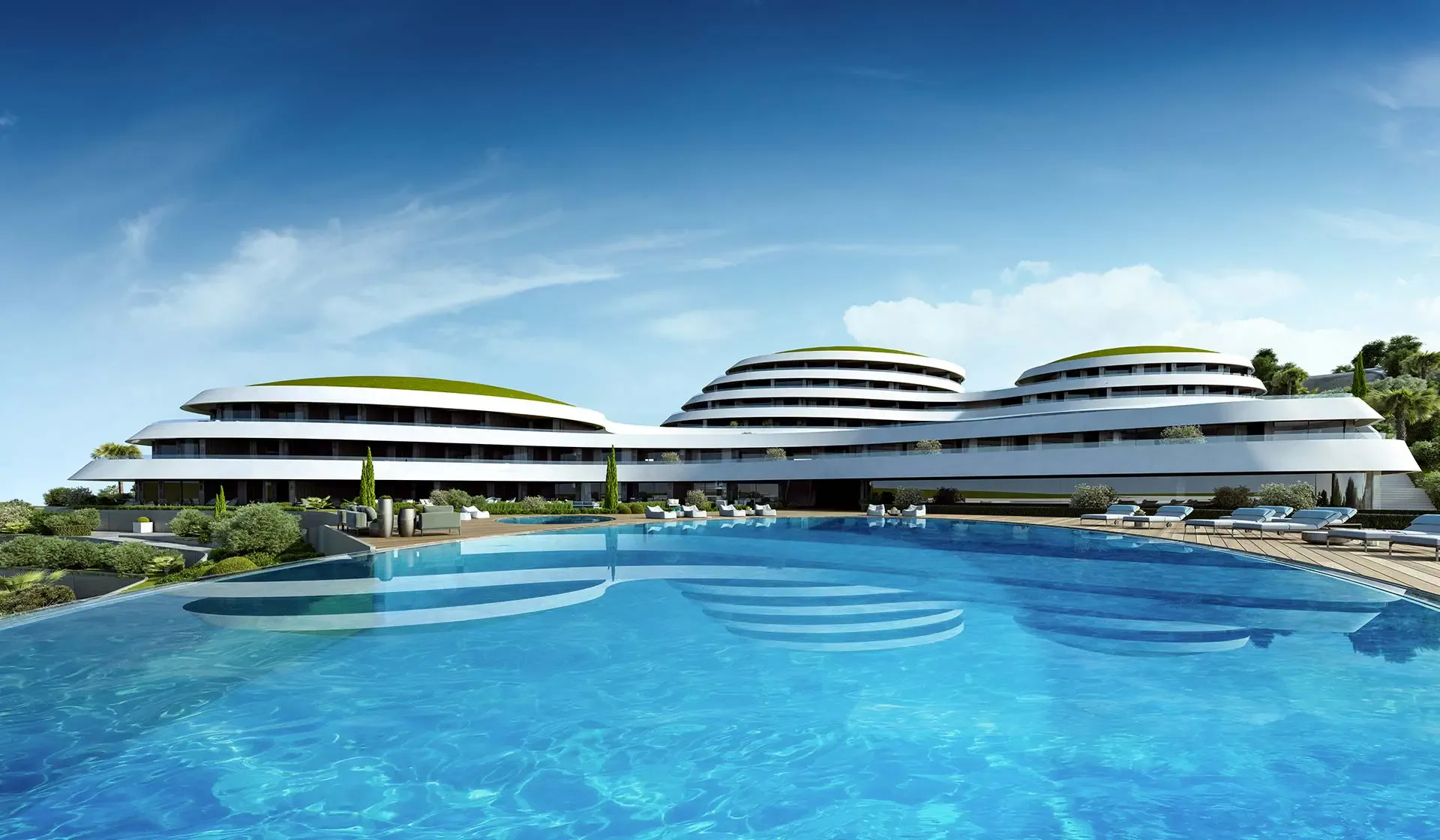 Folkart Hills Çeşme blocks and pool