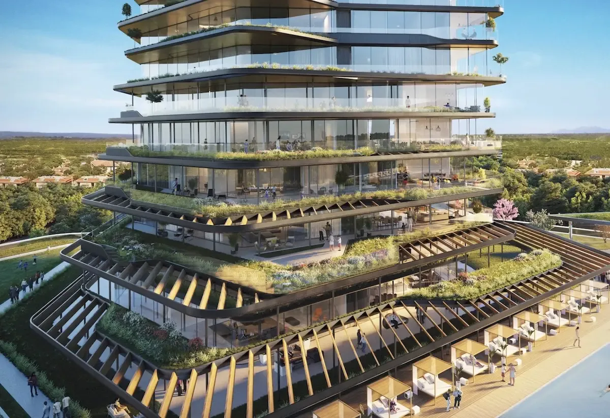 The Residences at Mandarin Oriental Etiler teraslı kule cephesi