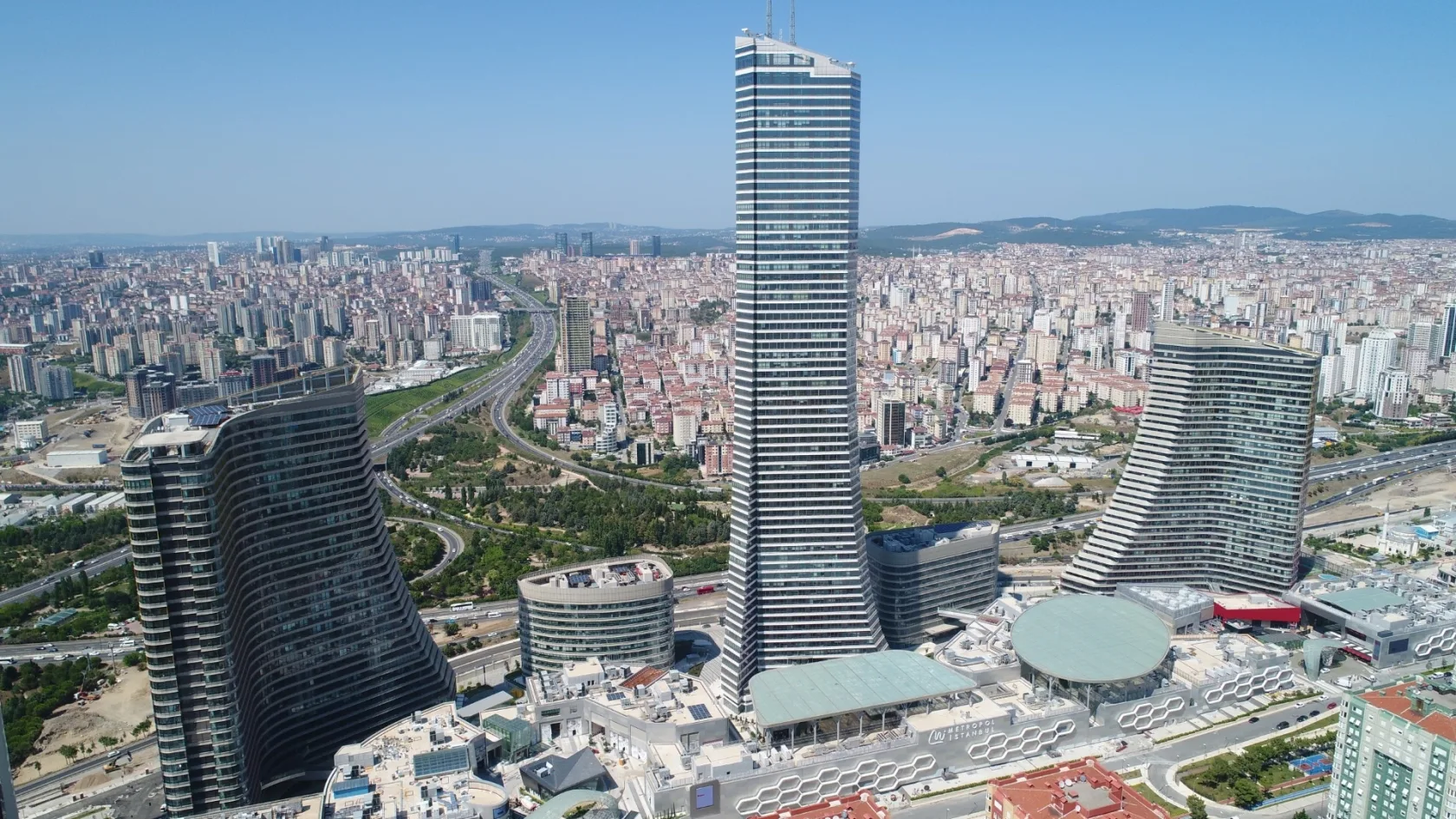 Metropol Istanbul towers drone view
