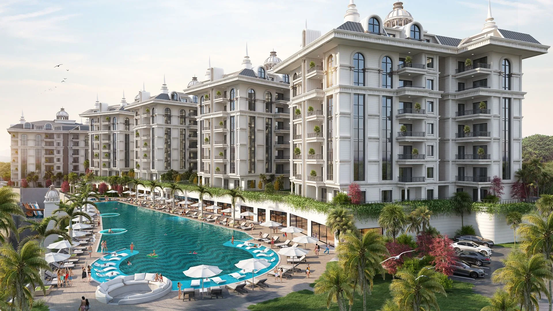 MevaCity Alanya bloklar ve havuz