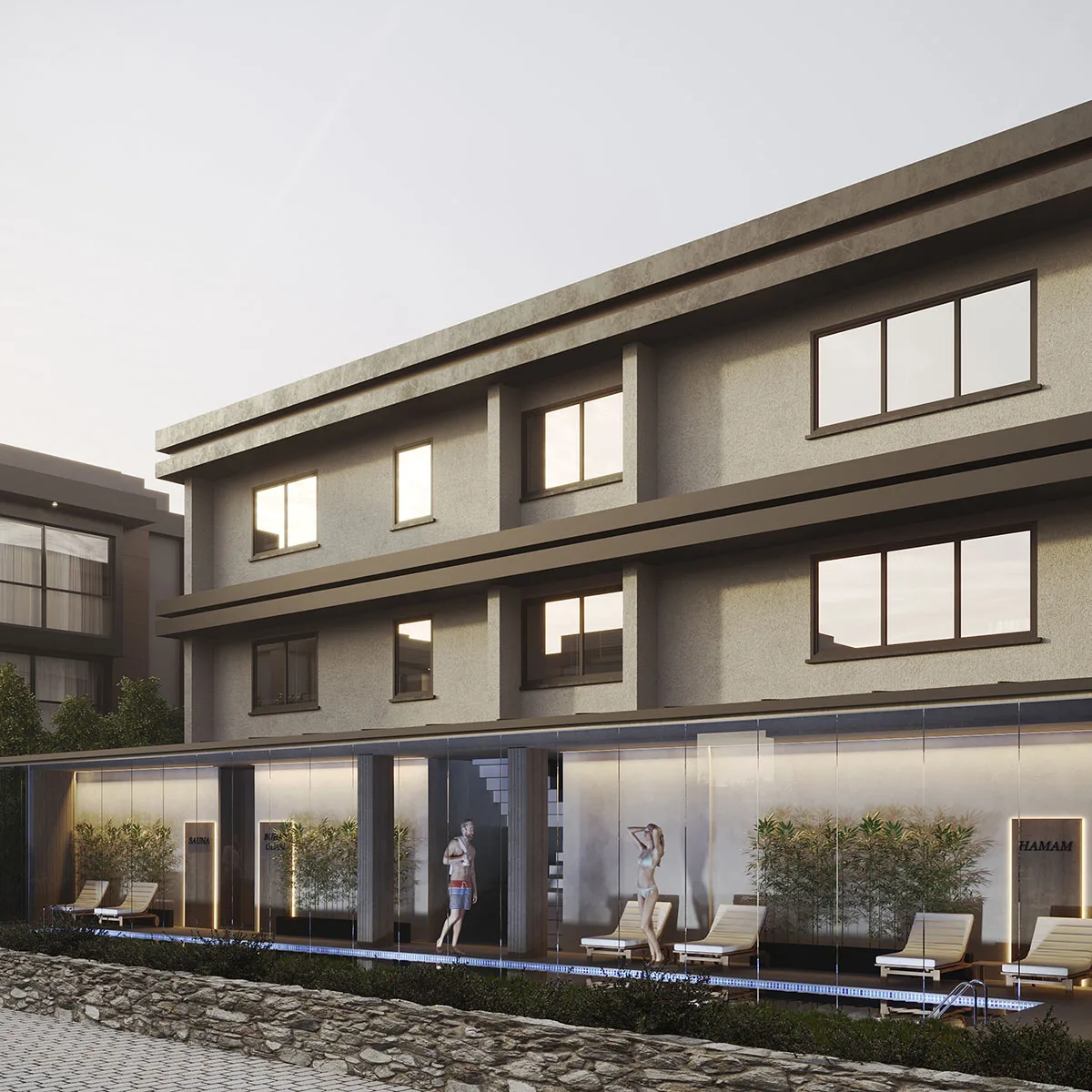 MiaPort Villas clubhouse and pool