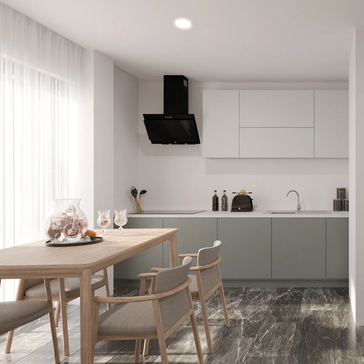 MiaPort Villas show villa kitchen and dining area