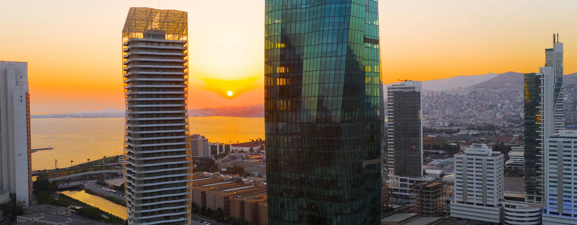 Mistral İzmir towers at sunset