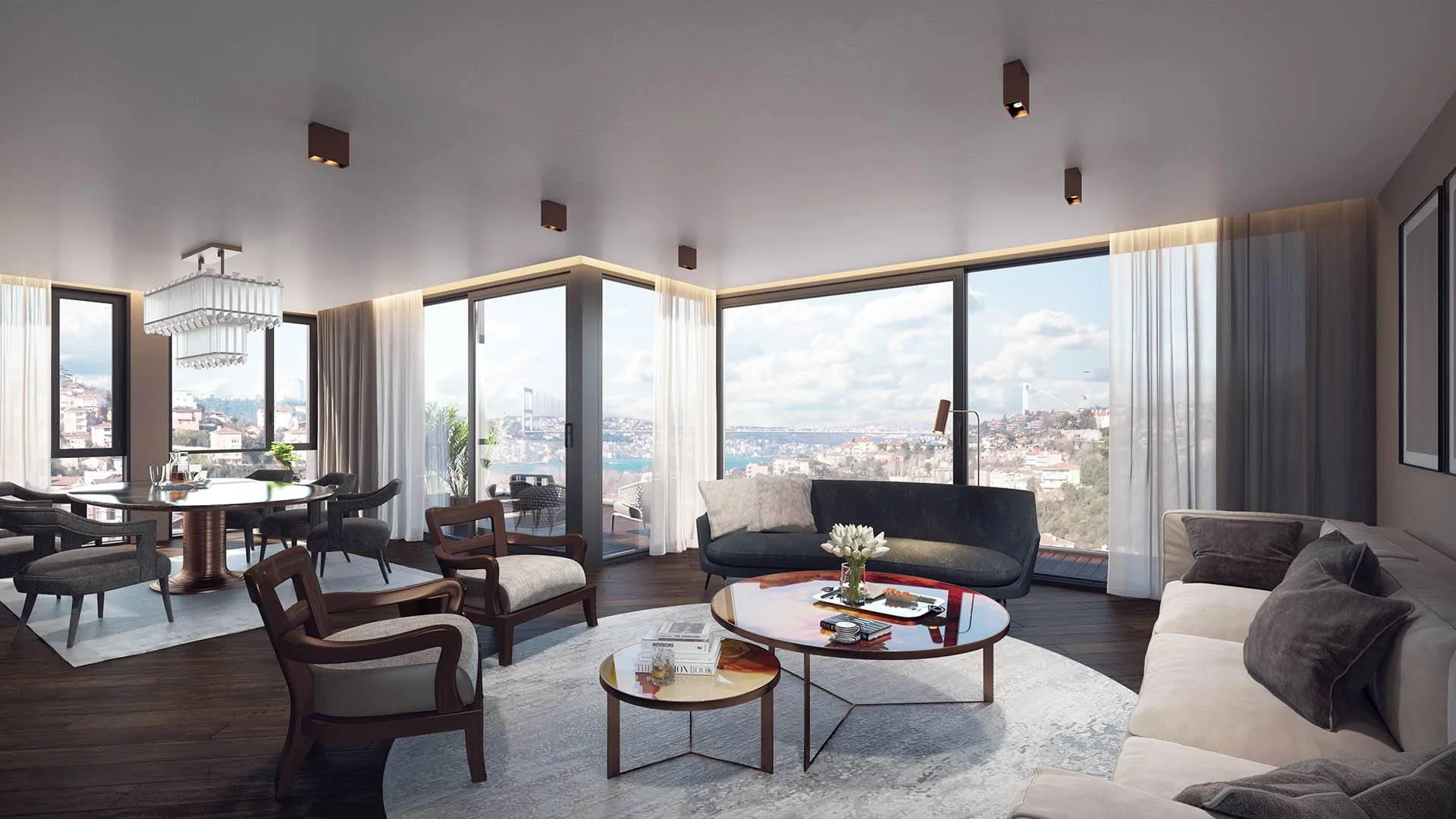 Nef Reserve Kandilli show apartment living room