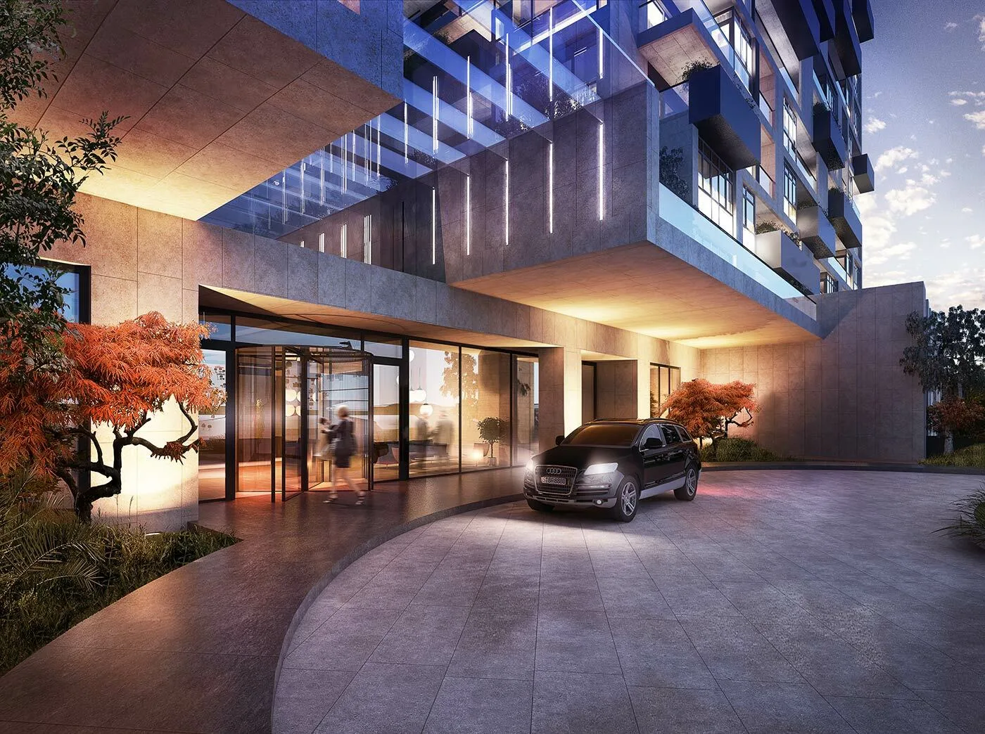 Next Level Çayyolu tower entrance (render)
