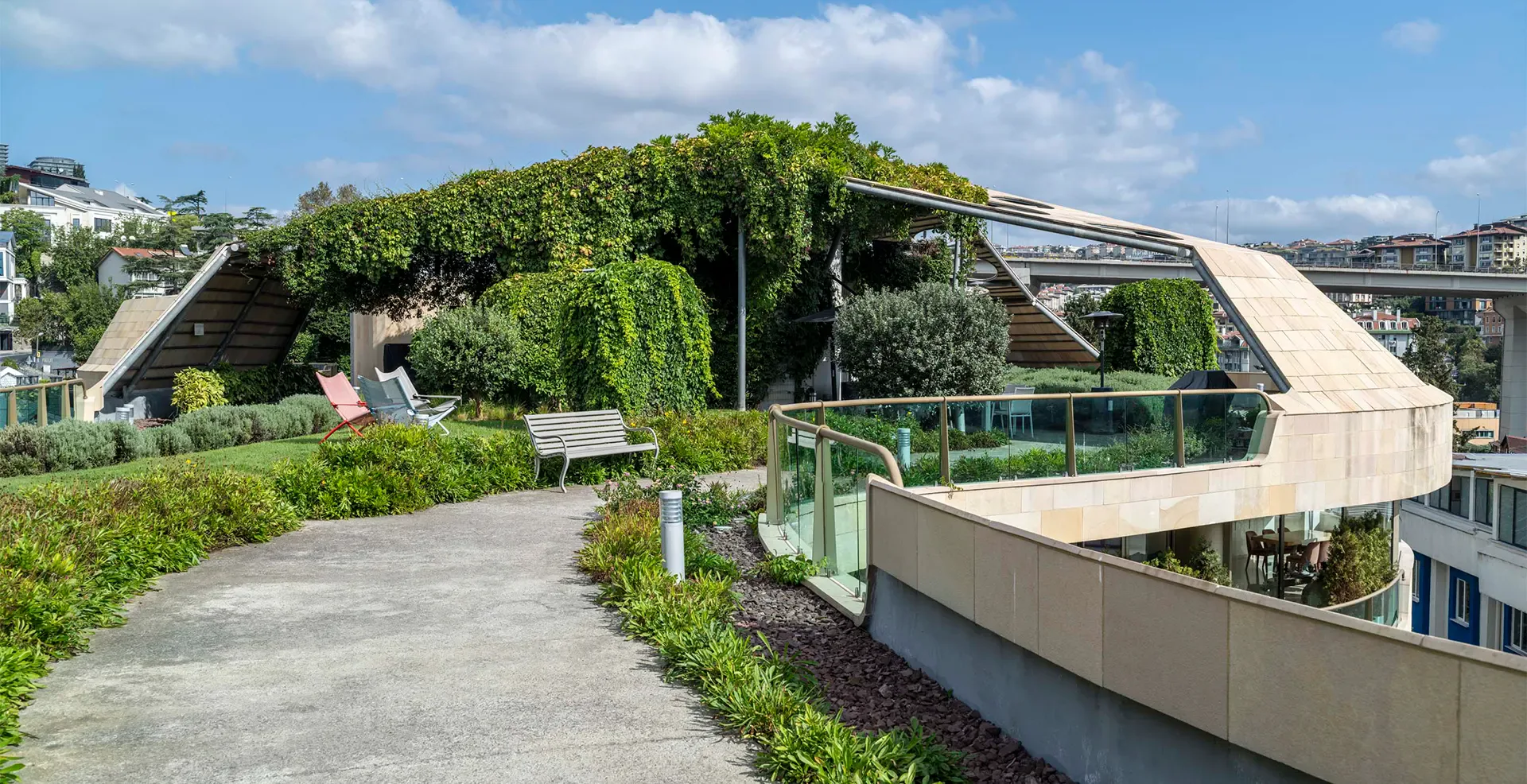 One Ortakoy roof garden walkway