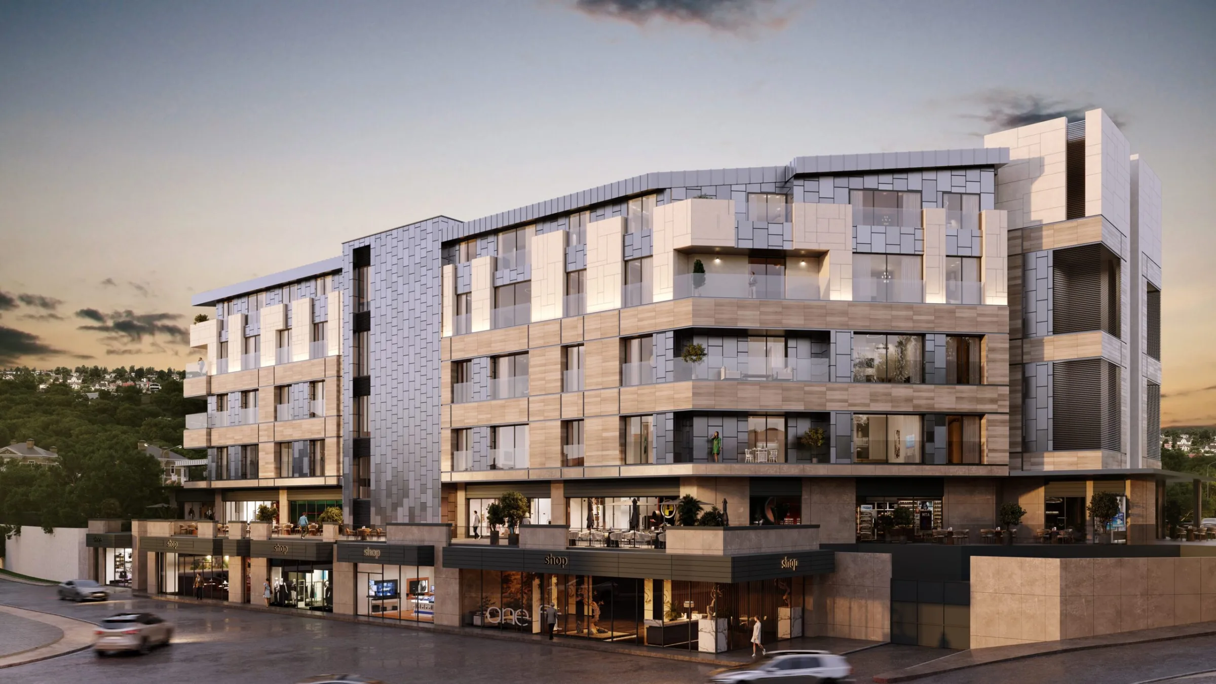 Seba Center Residences rear facade and terraces