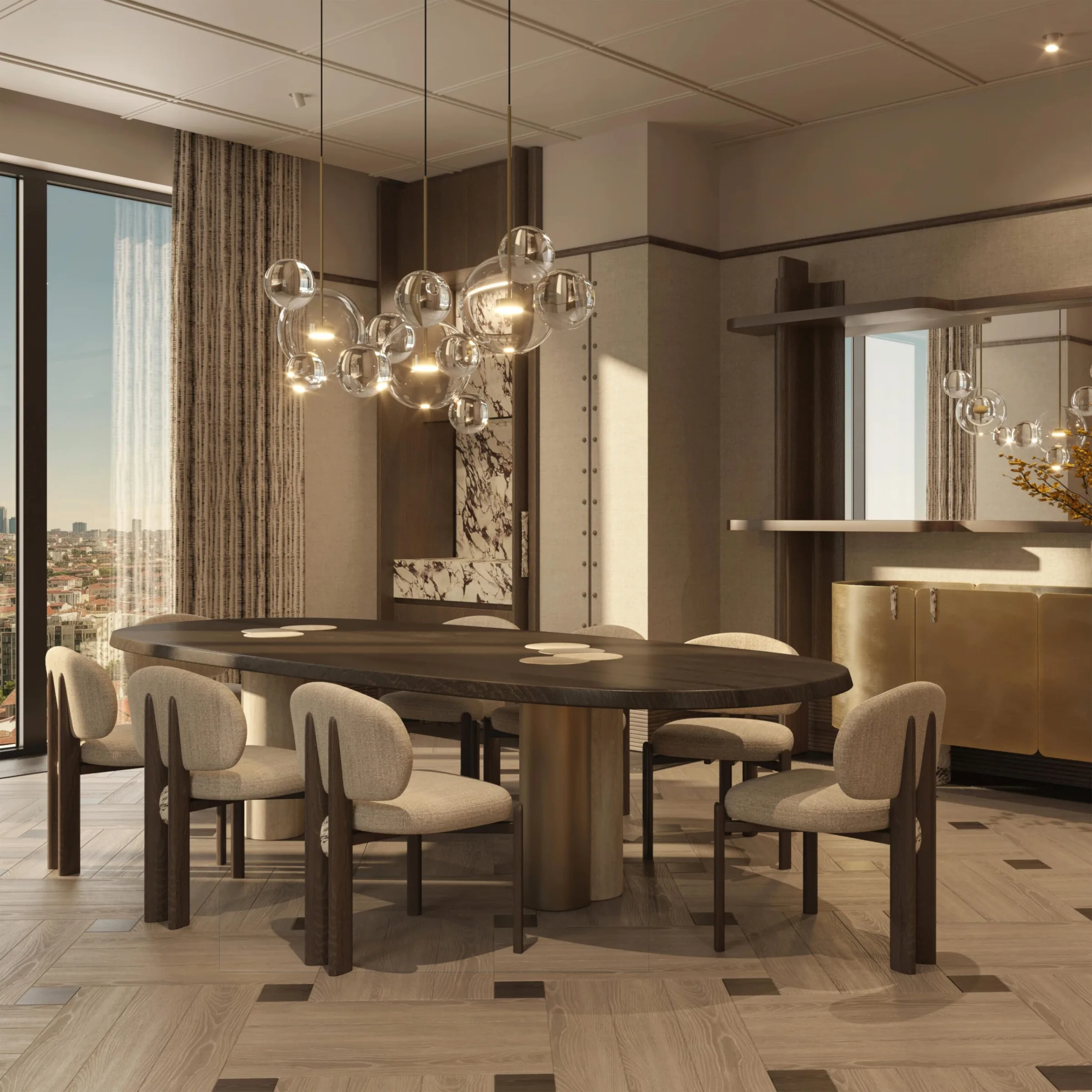 Seba Center Residences living and dining area