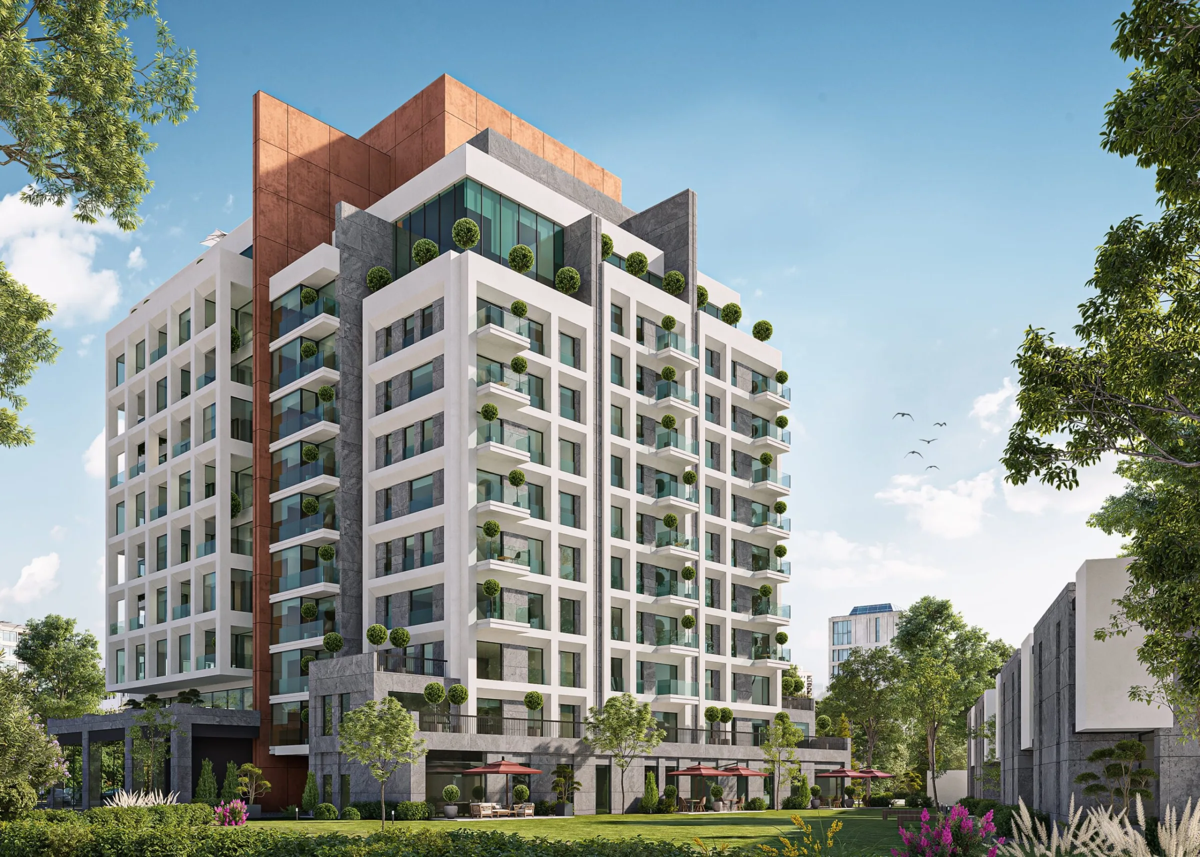 Seba Central residential tower exterior