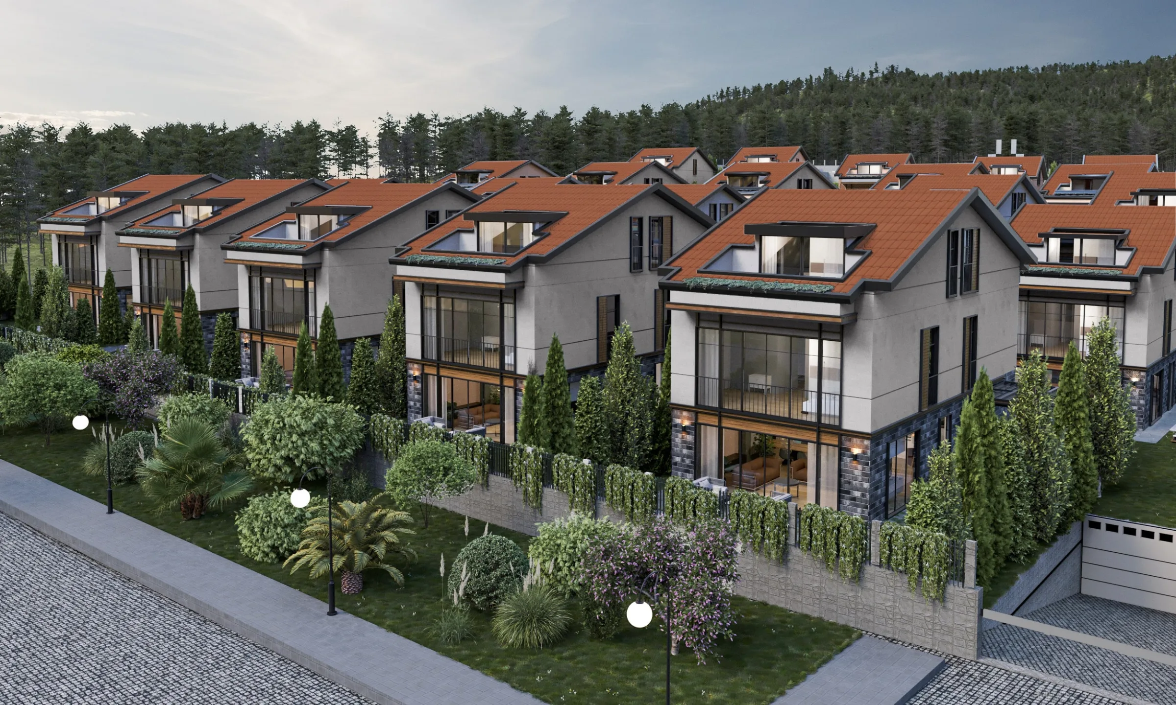 Seba Gardenia villa sırası ön görünüm