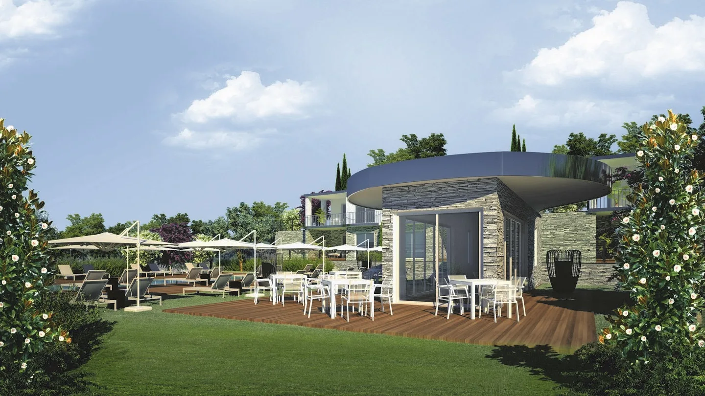 Seba Manolya Evleri clubhouse and garden terrace