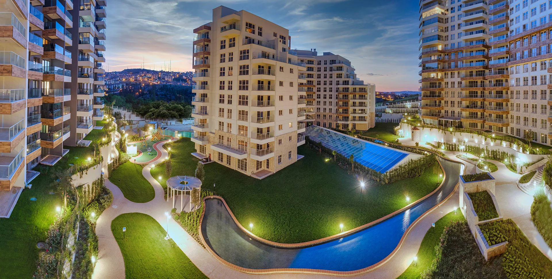 Sinpaş Ege Vadisi akşam genel görünüm