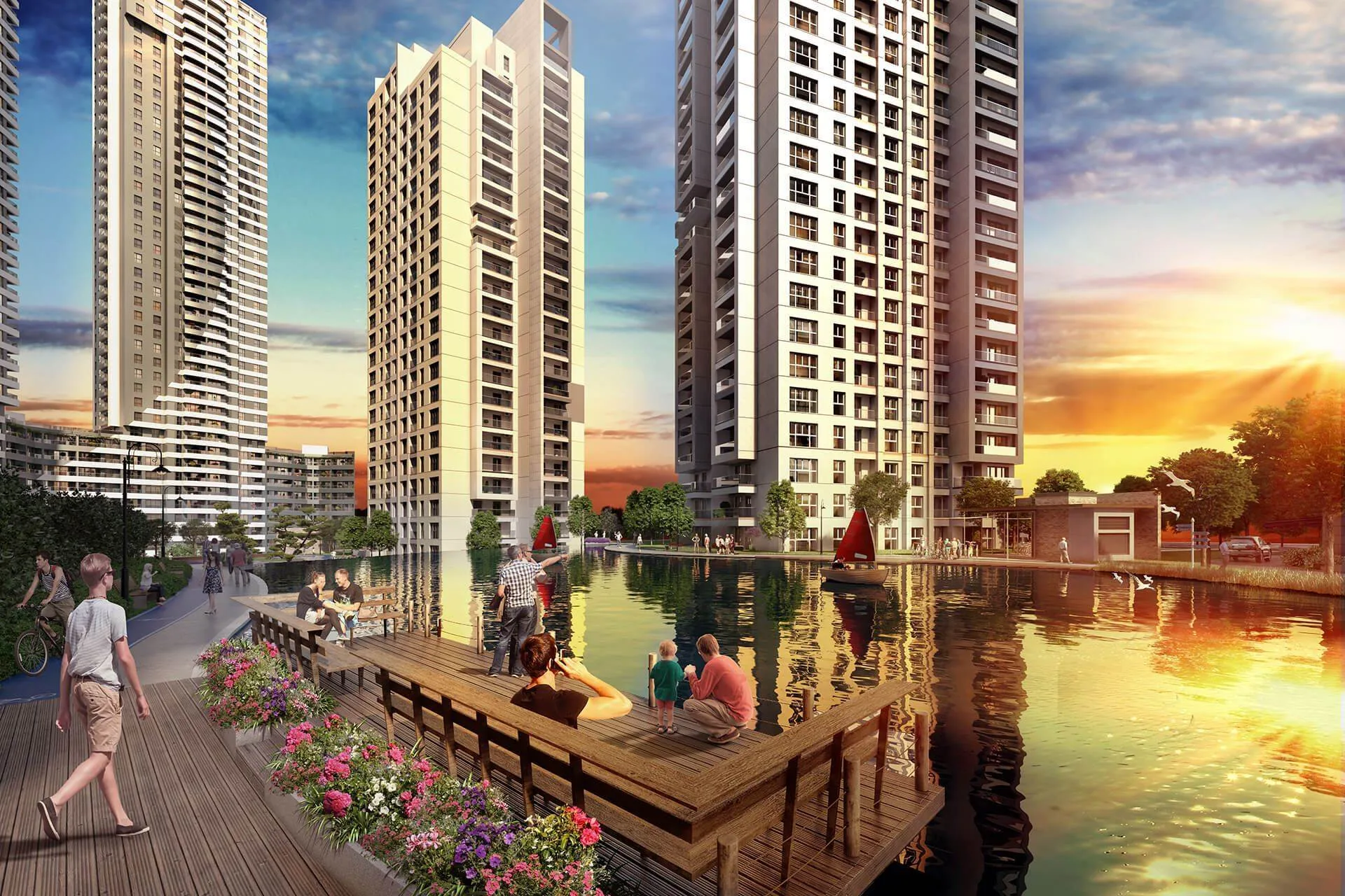 Marina Ankara towers and marina (render)