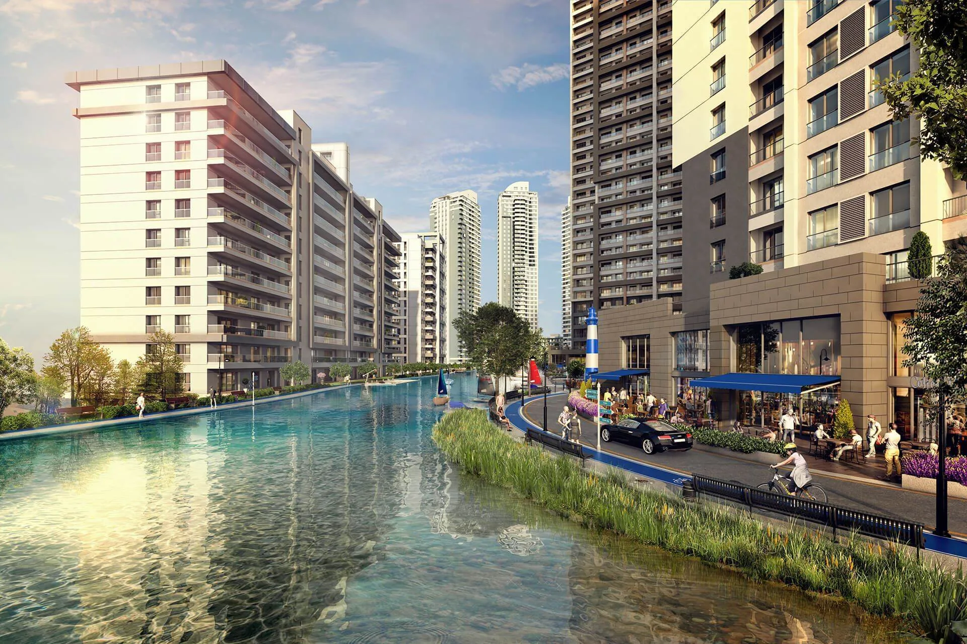 Marina Ankara su kenarı bloklar (render)