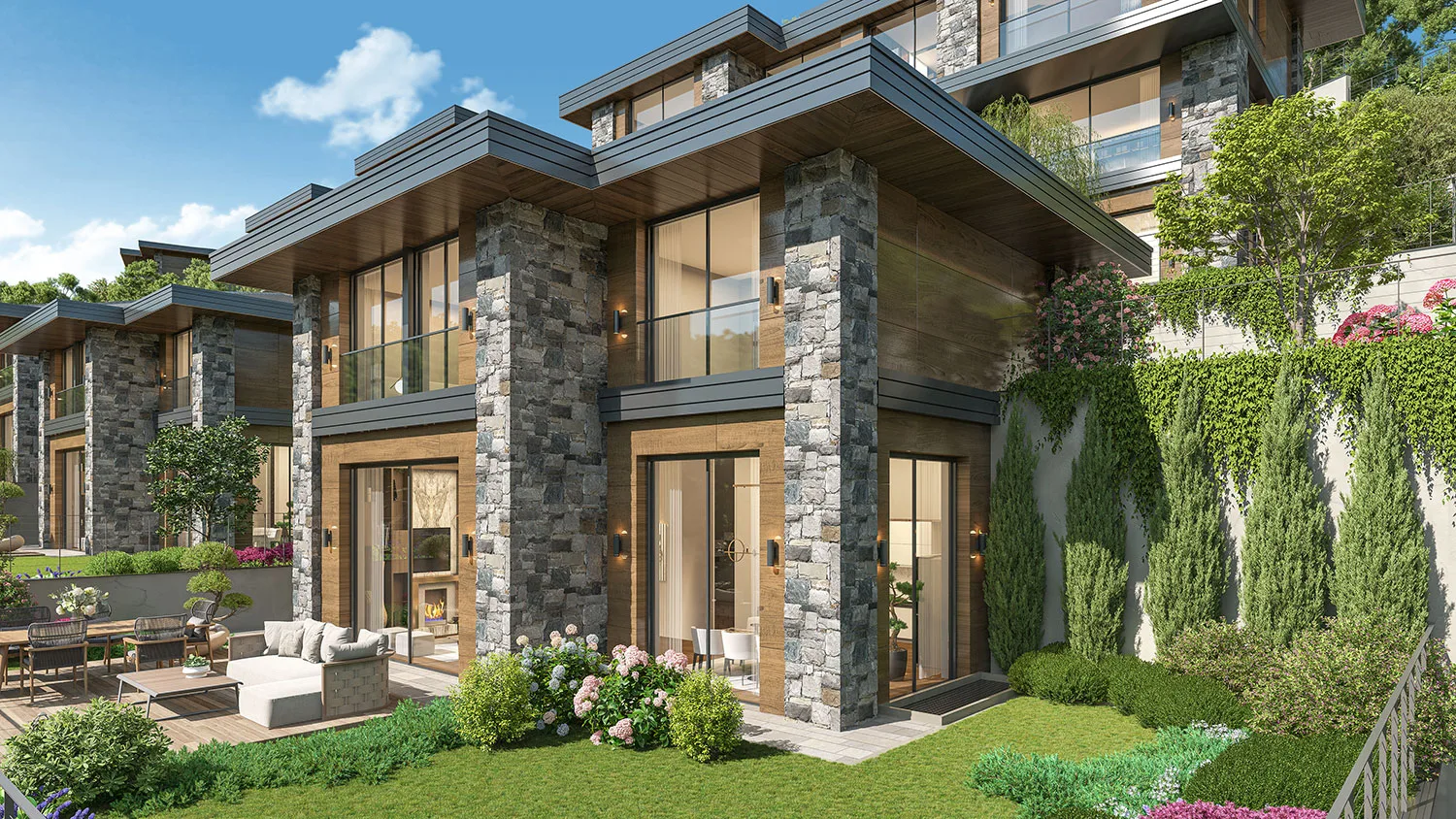 Tera Orman Beykoz villa bahçe terası