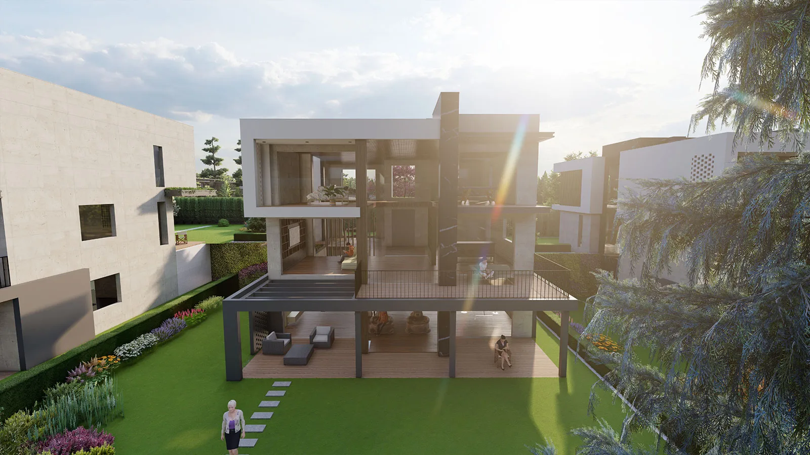 Tetra İncek villa cephesi (render)