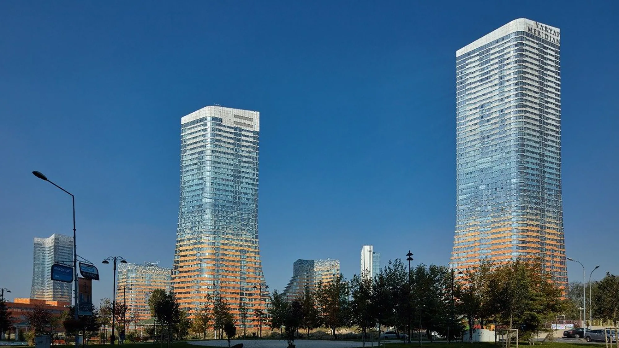 Varyap Meridian residential towers by day