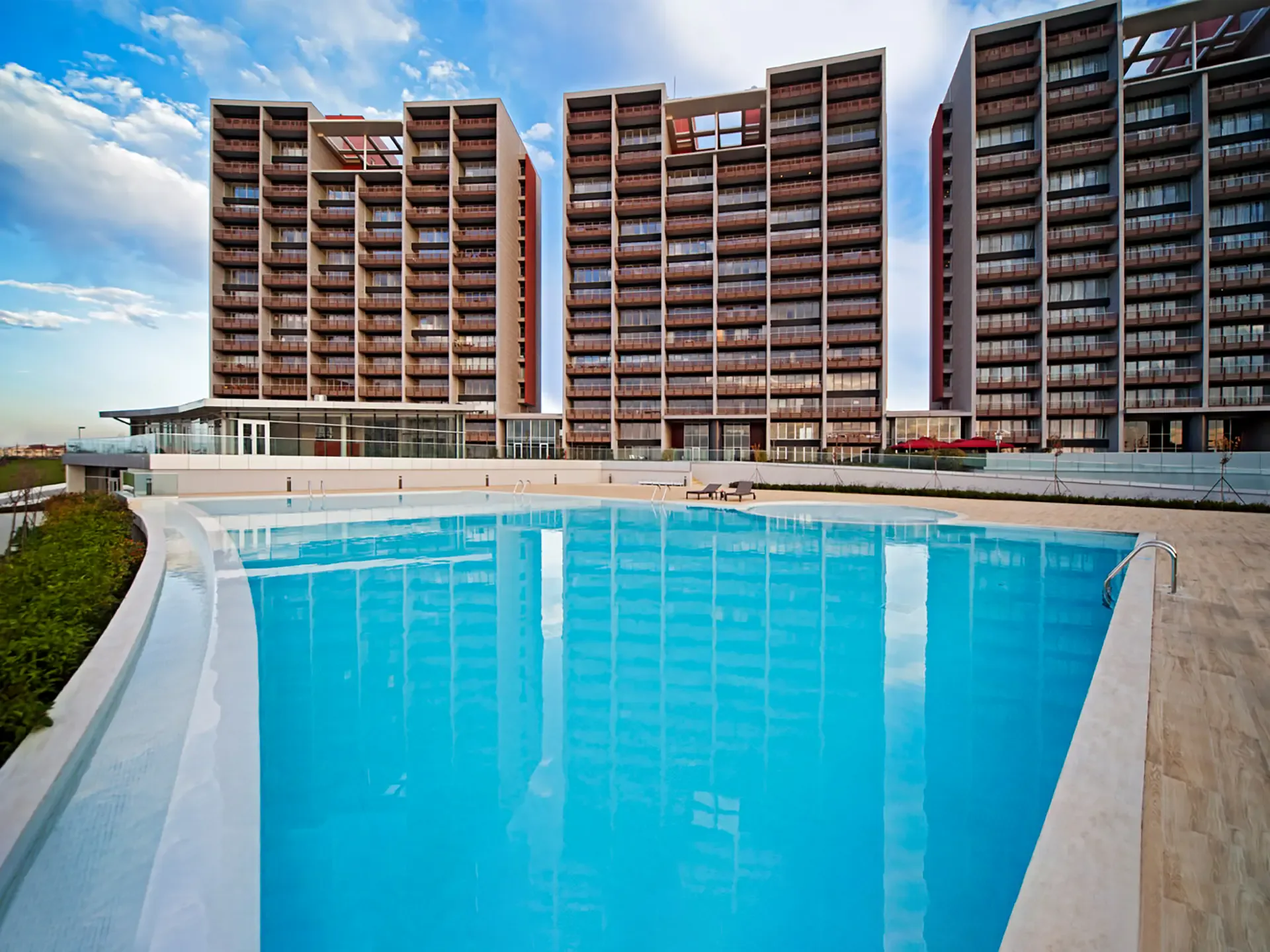West Blocks towers and outdoor pool