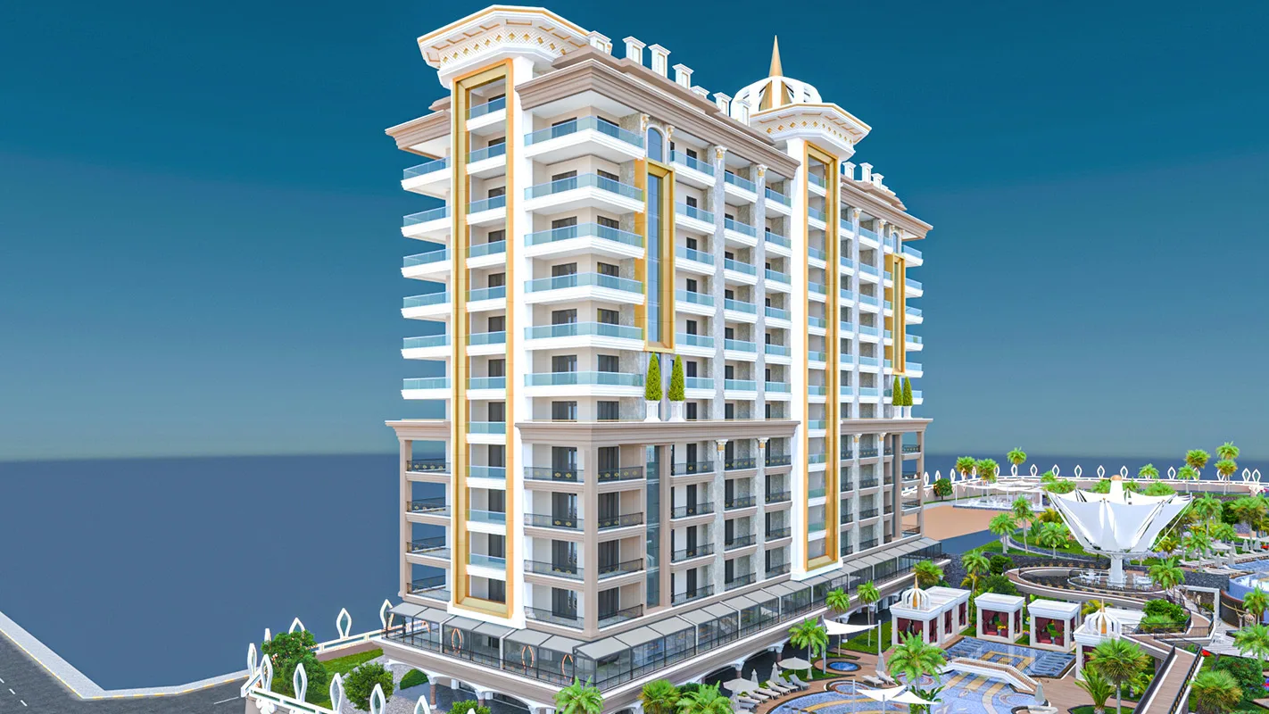 Yekta Kingdom Premium C blok dış cephe görselleştirmesi