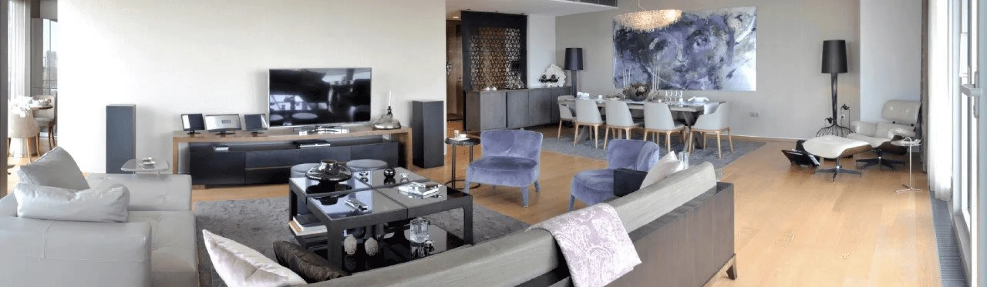 Zorlu Center Rezidans salon ve yemek alanı